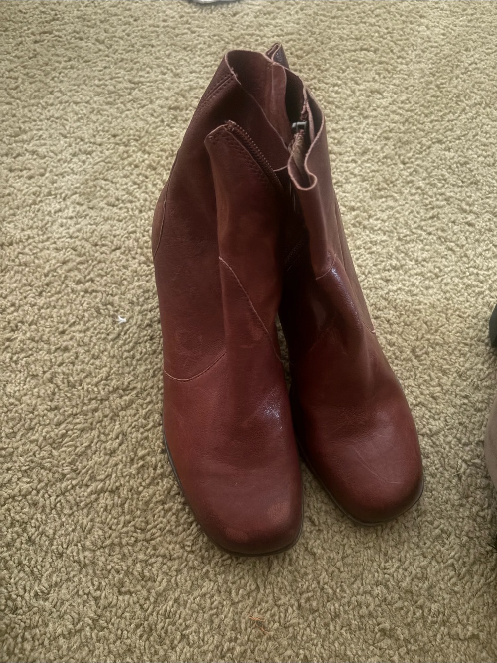 Sofft Burgundy Leather Ankle Booties